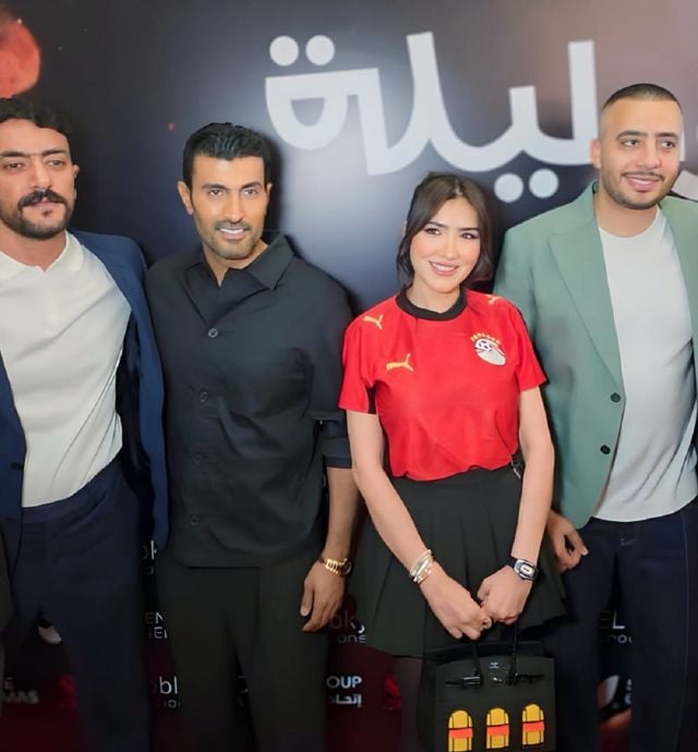 محمد سامي يساند زوجته معي عمر في فيلمها مع أحمد العوضي