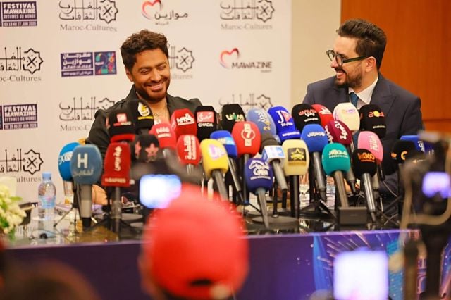 تامر حسني في ندوته بمهرجان موازين قبل حفله المنتظر