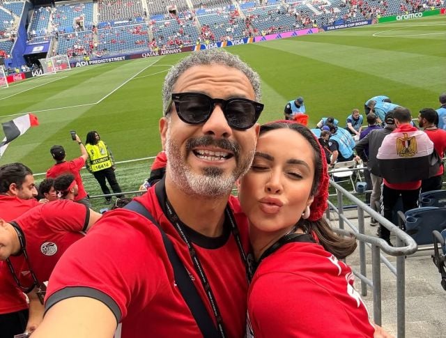 بسنت شوقي ومحمد فراج يحتفلان بانتصارات الفراعنة في كأس العالم بالدموع 