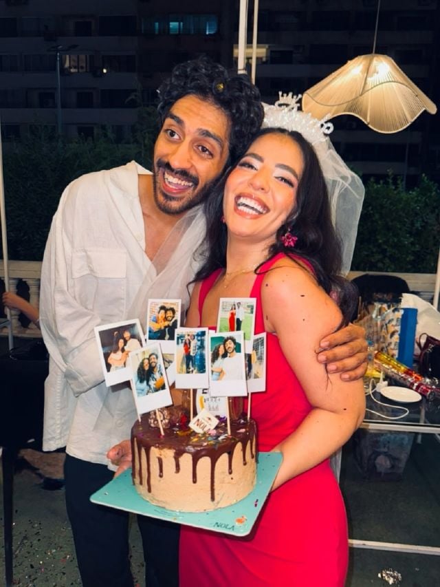 آلاء علي تحتفل بخطوبتها الى محمد عبد العزيز في يوم ميلادها