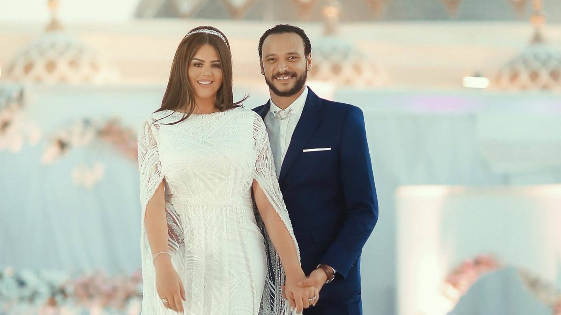 أحمد خالد صالح وهنادي مهنا في زفافهما أحمد خالد صالح وهنادي مهنا في زفافهما
