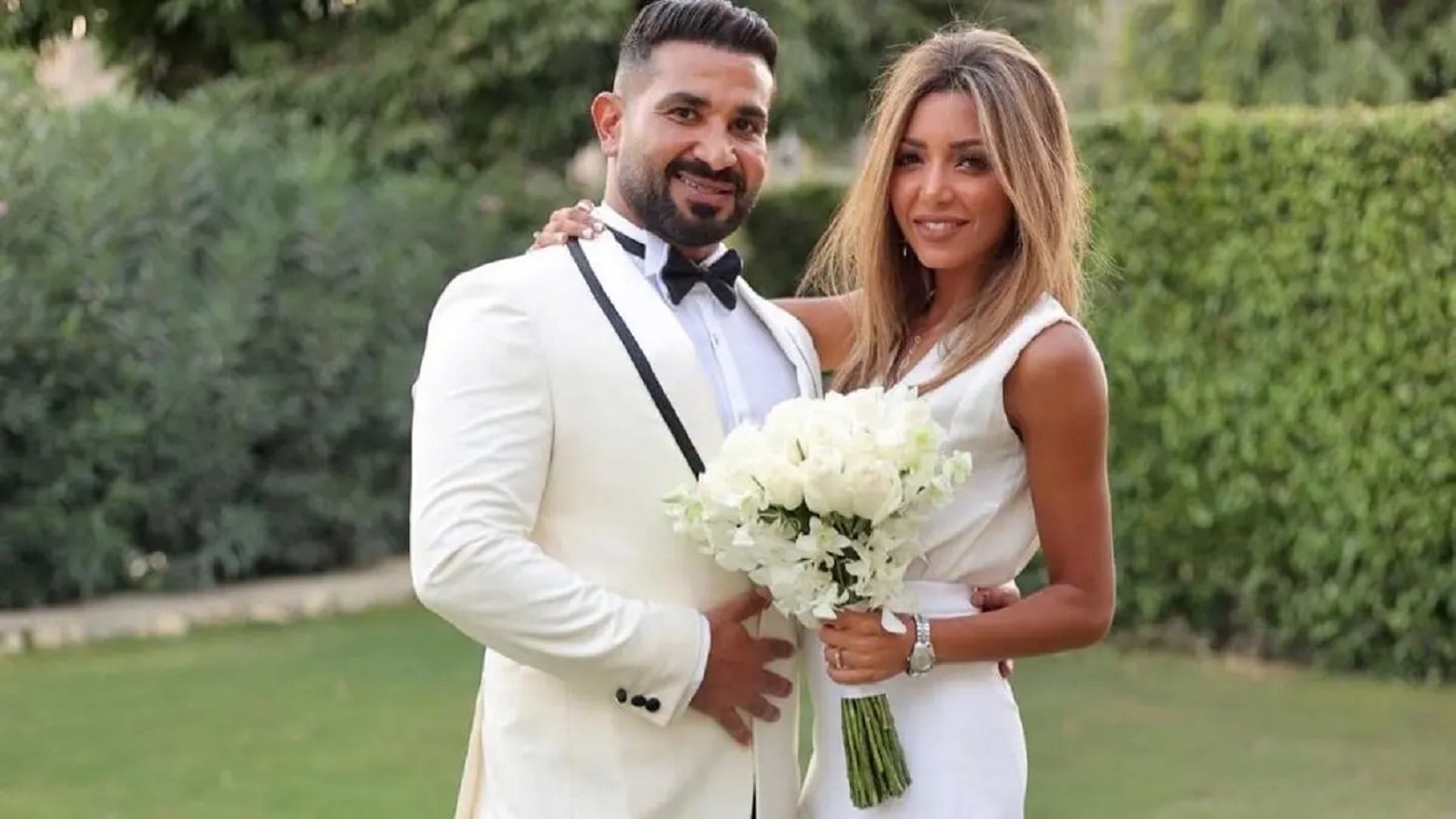أحمد سعد مع آخر زوجاته علياء بسيوني