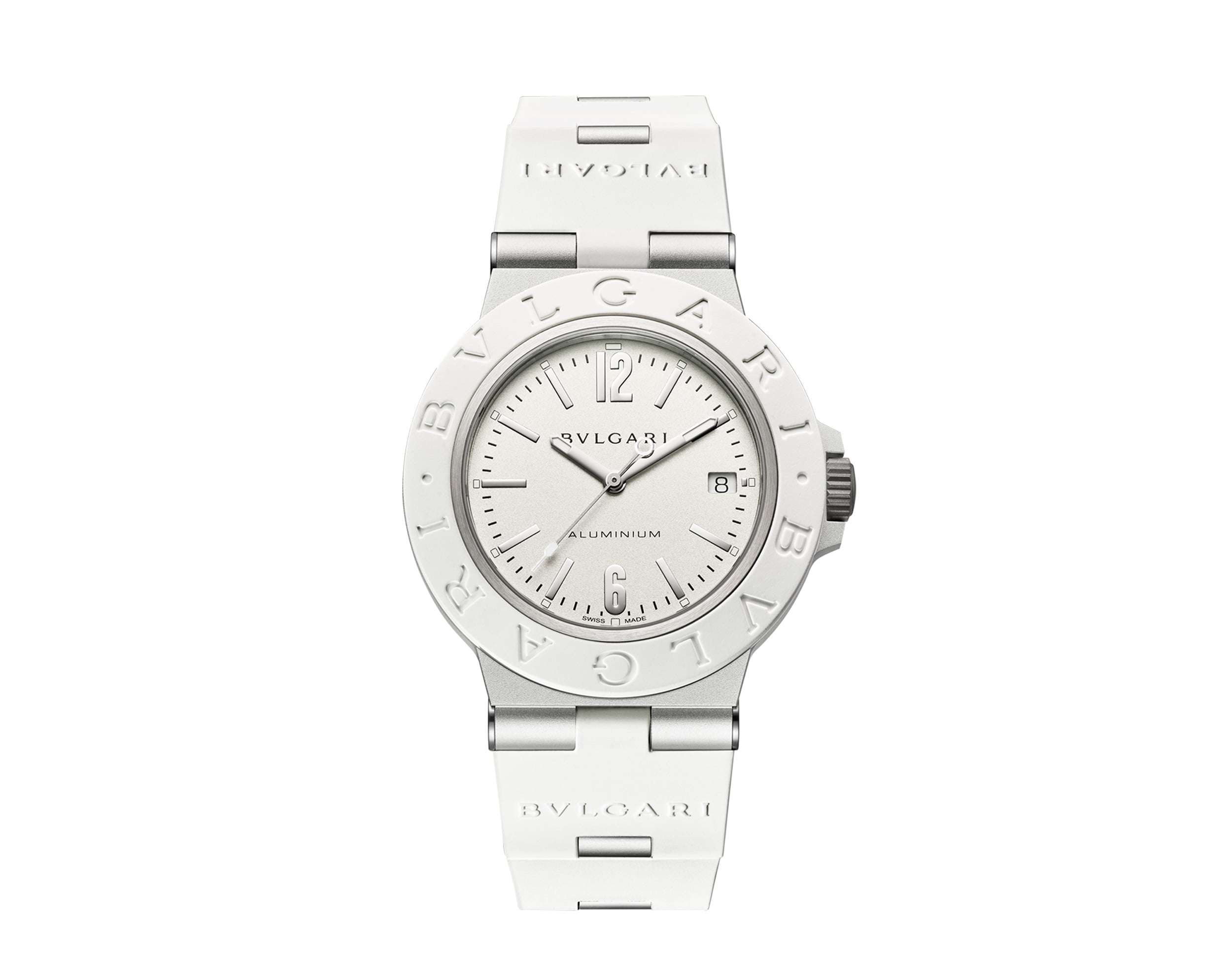 Bvlgari Aluminium 104335.. أناقة رياضية باللون الأبيض الناصع