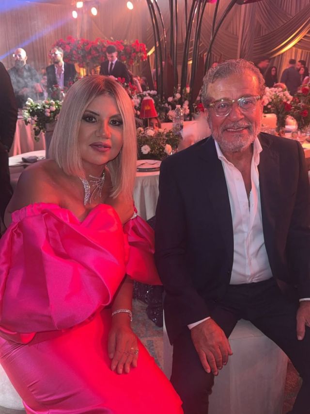 بوسي شلبي وشريف منير في حفل زفاف ابن صابرين