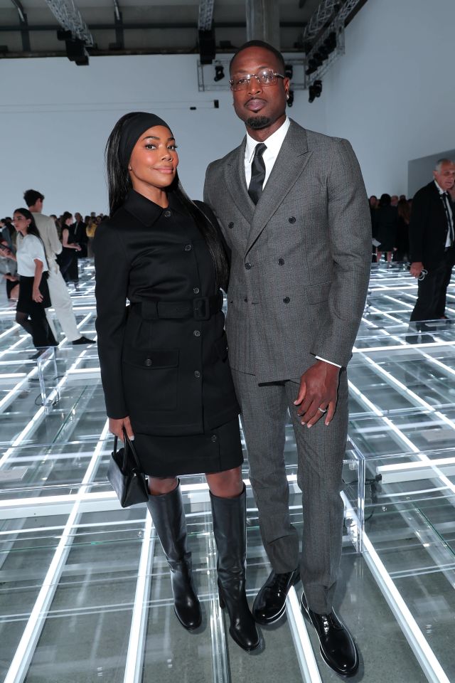 Dwyane Wade وGabrielle Union في عرض Prada لربيع وصيف 2027