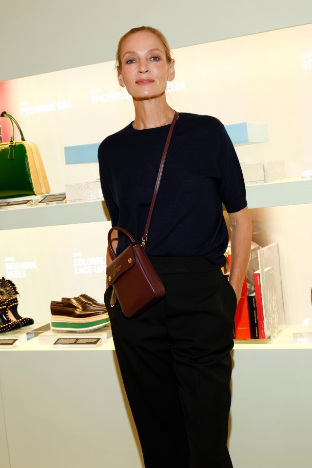 Uma Thurman في عشاء Prada لمجموعة ربيع وصيف 2027