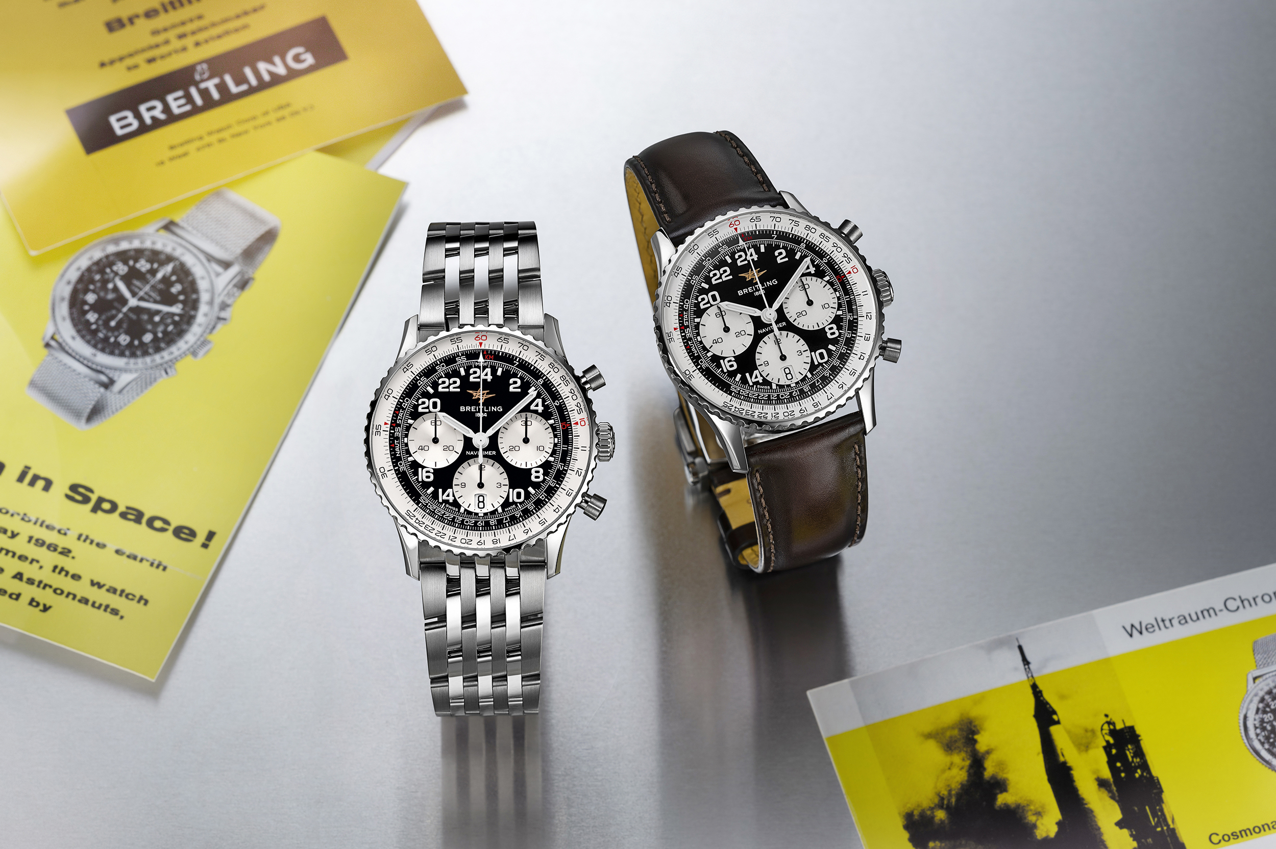 ساعة Navitimer B02 Cosmonaute من بريتلينغ، تستحضر إرث الفضاء وأناقة الستينيات بلمسة كلاسيكية مميّزة ساعة Navitimer B02 Cosmonaute من بريتلينغ، تستحضر إرث الفضاء وأناقة الستينيات بلمسة كلاسيكية مميّزة