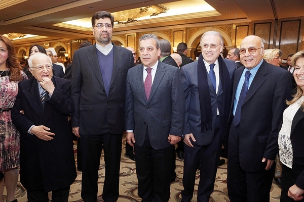 الوزير خالد  قباني والسفير جوزيف حبيس والنائب علي بزي والسفير الإيراني والنقيب محمد البعلبكي