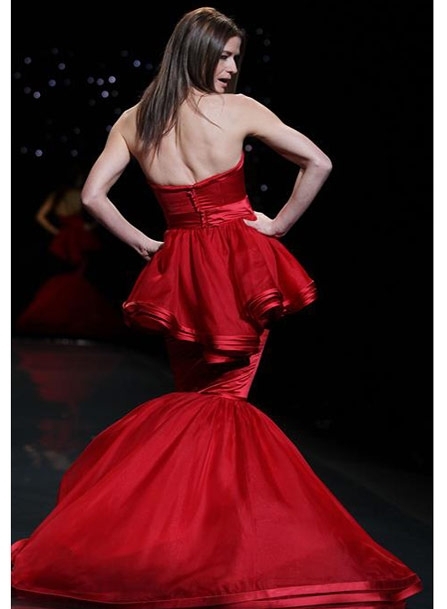 Jill Hennessy wearing Dennis Basso