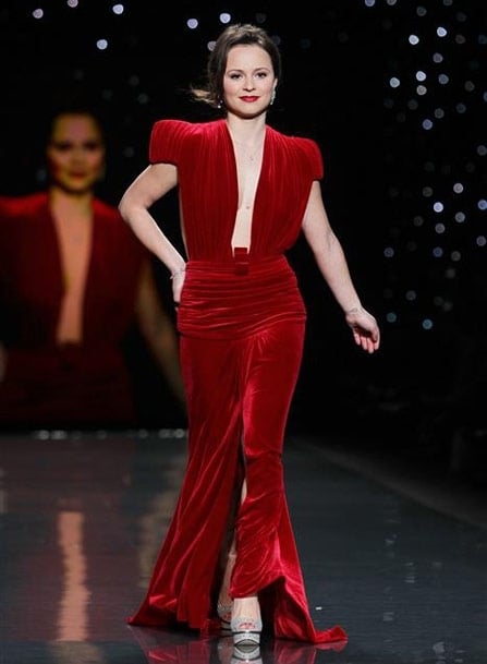 Sasha Cohen wearing Marc Bouwer