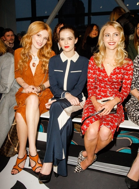 Bella Thorne, Zoey Deutch, and AnnaSophia Robb at DVF Fashion Show Bella Thorne, Zoey Deutch, and AnnaSophia Robb at DVF Fashion Show