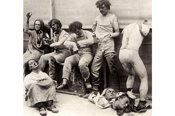 35-Melted and damaged mannequins after a fire at Madam Tussauds Wax Museum in London 1930
