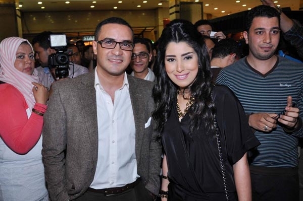 محمد رجب وآيتن عامر في العرض الخاص للفيلم