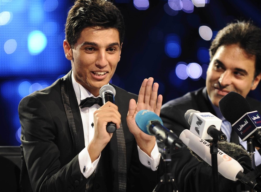 أحلام تغازل لبنان ومحمد عساف يهدي الشعب الفلسطيني 'اللقب' في المؤتمر الصحافي