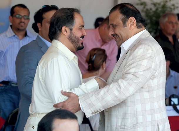 الأمير خالد بن سلطان يلتقي عبد الله بن محمد آل ثاني