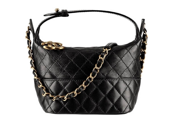 Black quilted leather bag