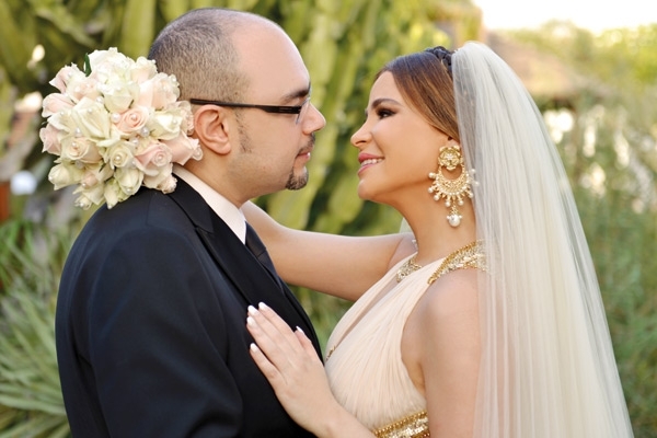 كارول سماحة ووليد مصطفى يوم زفافهما