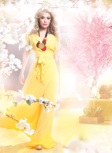 الأصفر هو لون نوال الزغبي المتفائلة دوماً<br />