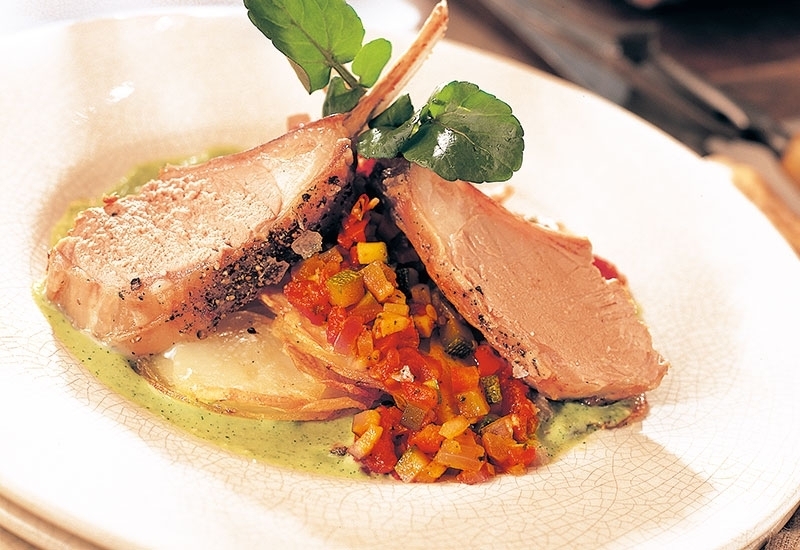 كستلاتّه الغنم مع يخنة الخضر