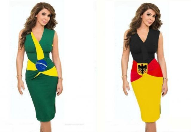 أي ثوب يليق بـ إليسا أكثر؟ البرازيلي أم الألماني؟