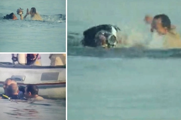 بالفيديو- أحمد السقا يحاول إغراق رامز جلال الذي اختبر خطر الموت!