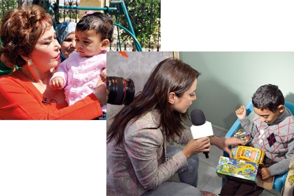 لبلبة و درة في زيارتهما لدار الأيتام