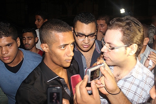 محمد رمضان قبل دخوله القاعة