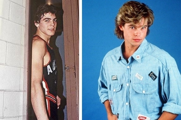 صور نادرة- الصديقان العريسان براد بيت وجورج كلوني... كيف كان شكلهما أيام الشباب؟