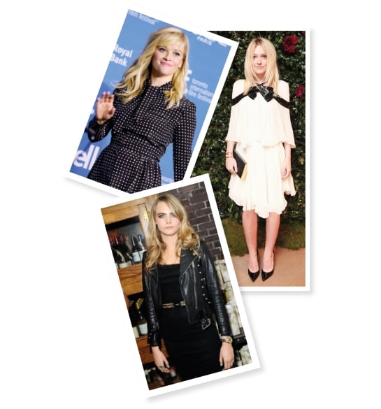 ريز ويذرسبون وكارا دولوفين وداكوتا فانينغ يخترن هايدي سليمان من Saint Laurent