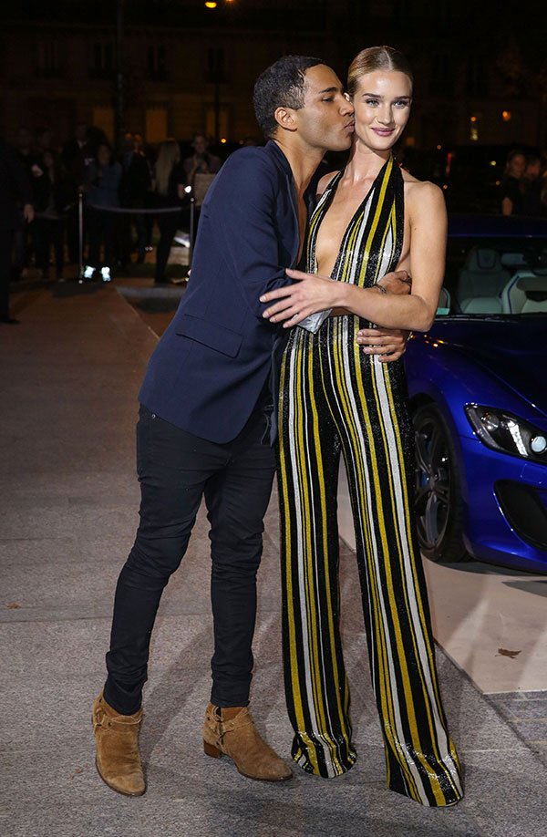 Olivier Rousteing artistic director of Balmain and Rosie Huntington Whiteley