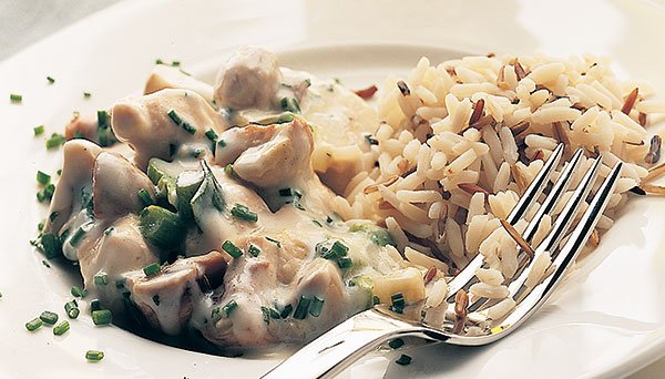 الدجاج مع الفطر