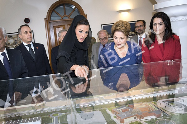 الشيخة موزا تستقبل رئيسة البرازيل