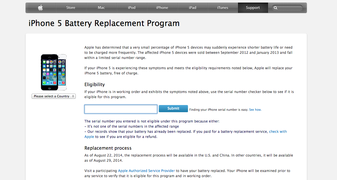 إستبدلي هاتفك آيفون 5 مجاناً في حال وجود مشاكل في البطارية