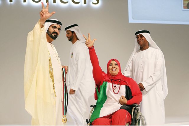 ثريا الزعابي صاحبة المراكز الاولى آسيوياً في رياضة ذوي الاحتياجات الخاصة