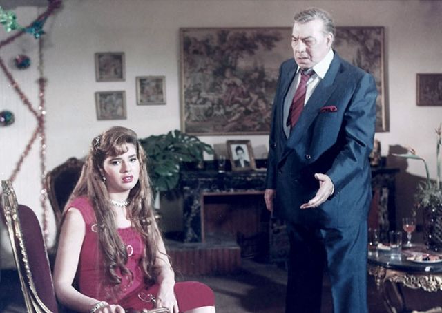 مع والدها فريد شوقي في احد الأدوار