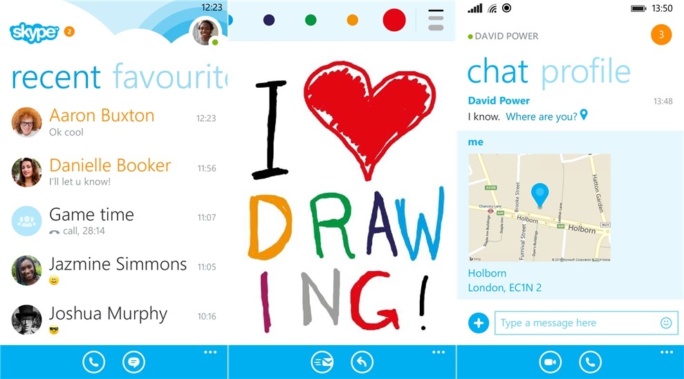سكايب تحدّث تطبيقها لنظام ويندوز فون لإضافة أداة للرسم