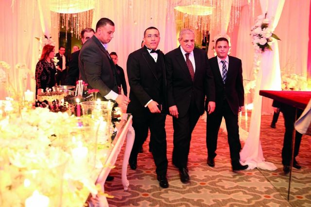 رئيس الوزراء إبراهيم محلب وخالد صلاح وعبدالفتاح عبدالمنعم