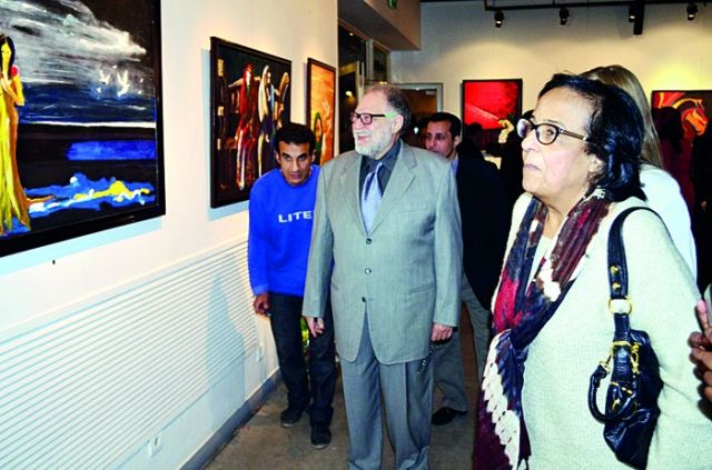 يحيى الفخراني وزوجته لميس جابر 