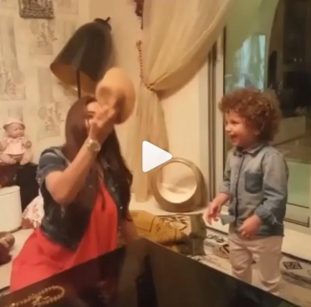 بالفيديو- من هو الطفل الذي أضحك لجين عمران؟