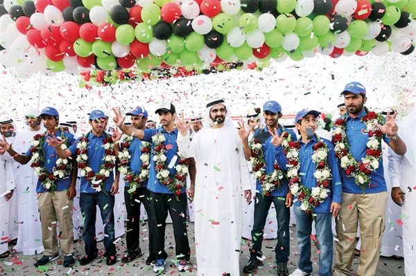 محمد بن راشد يستقبل فرسان الإمارات أبطال كأس أوروبا للقدرة