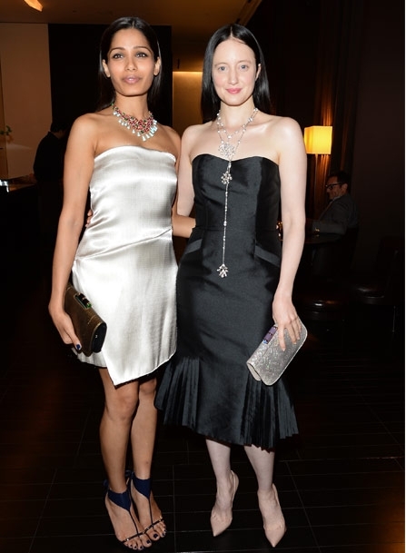 Freida Pinto wearing Salvatore Ferragamo