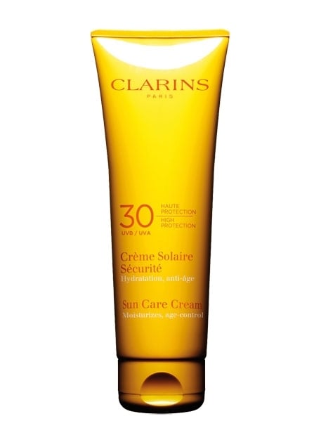 عناية مضادة للتجاعيد Clarins Sun Care Cream 30 UVA/UVB High Protection Moisturizer, Age Control