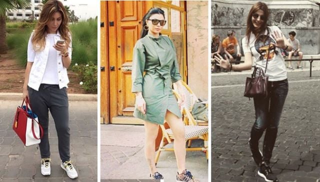 انتعلي الأحذية الرياضية كالديفا هيفاء وهبي وأبرز أيقونات الموضة