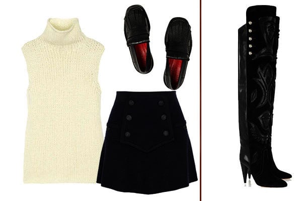 Isabel Marant Skirt - Marni loafers - Theory Sweater - Isabel Marant Boots