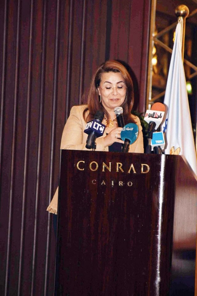 الوزيرة غادة والي تلقي كلمة
