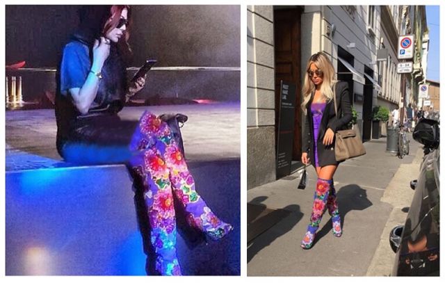 مايا دياب وهيفاء وهبي تنتعلان الحذاء نفسه