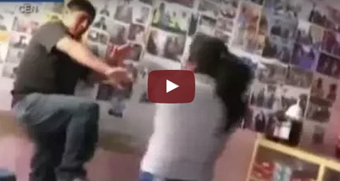 بالفيديو - إمراة تجلد زوجها بالسوط في مكانٍ عام... هل أمرأة أخرى هي السبب؟