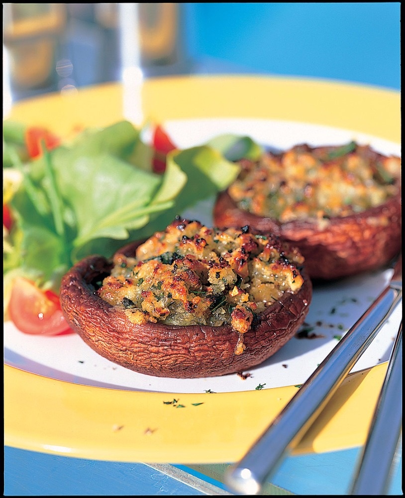 الفطر المشوي مع الجبنة