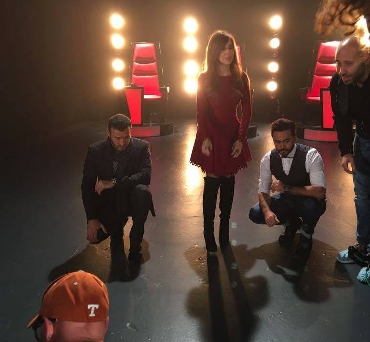 شاهدوا الصور الأولى لكاظم ونانسي وتامر من كواليس The Voice Kids