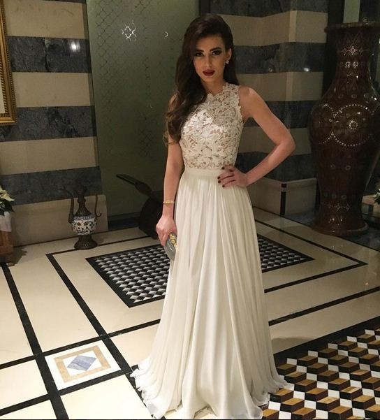 أولينا الحاج من العربية ارتدت فستاناً رائعاً الليلة